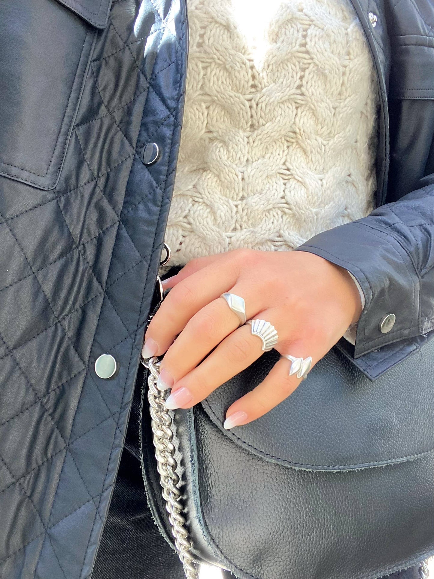 Bague double losange argent - Silver double rhombus ring - Christina Christi