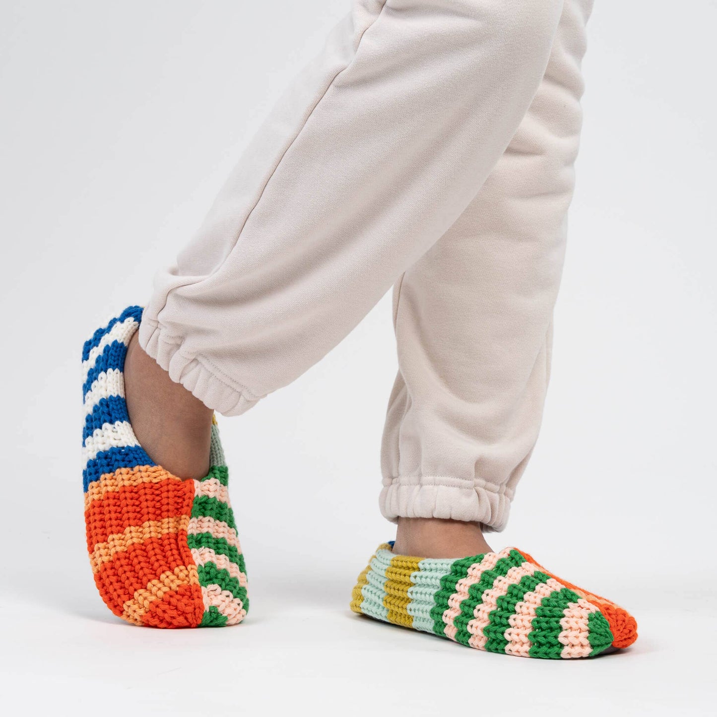 Pantoufles Patchwork Stripe Rib Slippers - Verloop