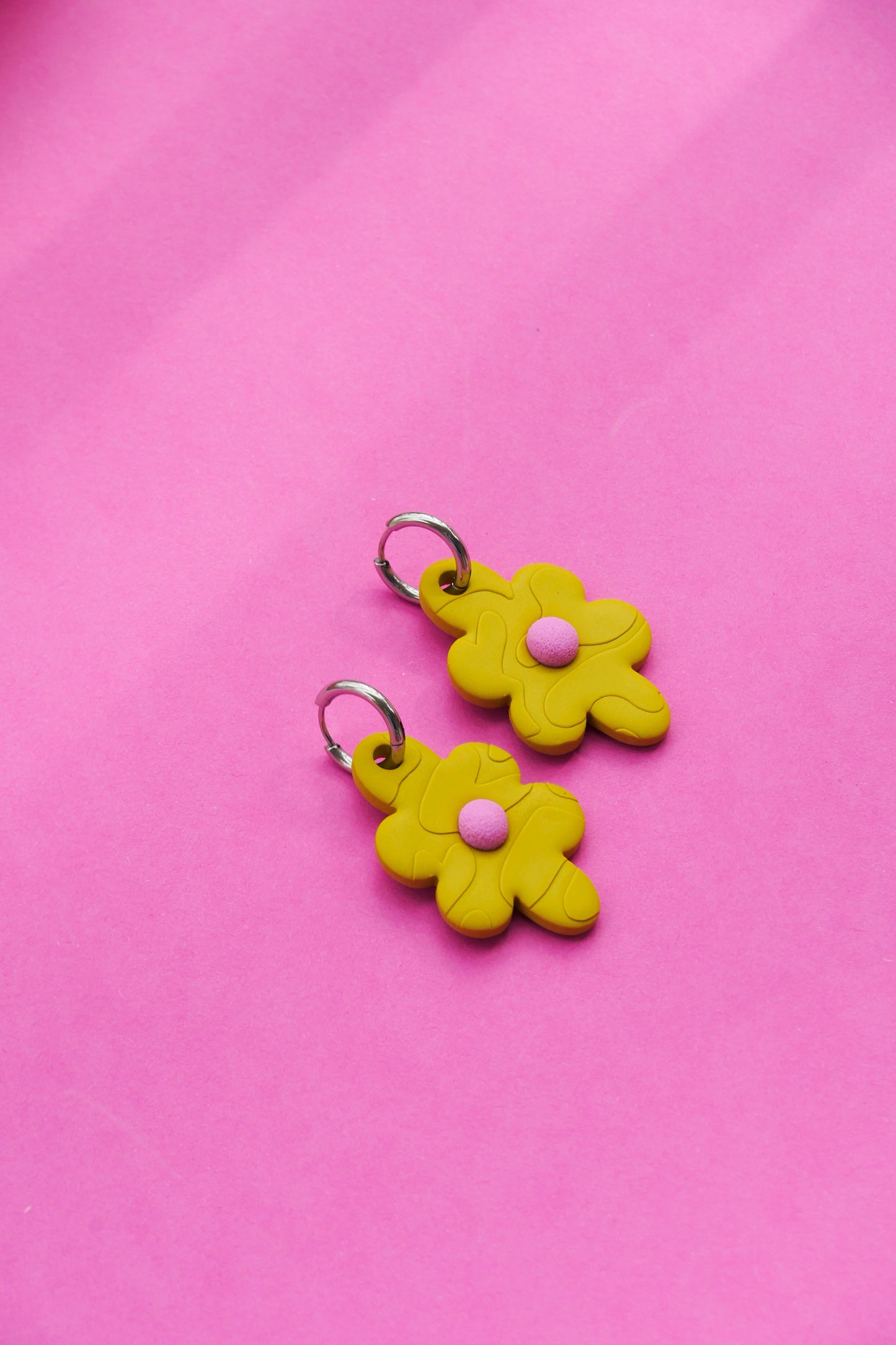 Boucles Fleurs vertes D18 - Collection Cléo - Crocodile agile
