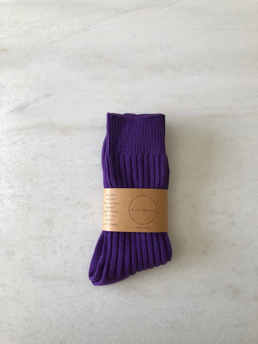 Chaussettes hautes en coton côtelé - Ribbed Cotton High Socks - Billy Bamboo