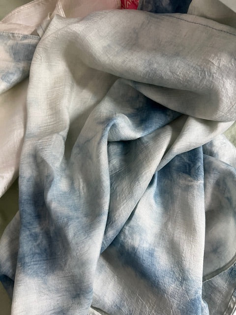 Carré de soi indigo naturel - Christèle avec un L