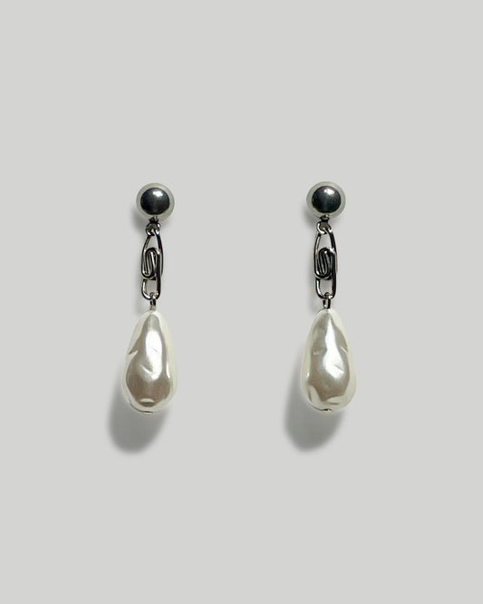 Boucle ''Pearl on Chain'' argent - Karo Koru