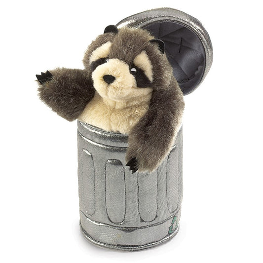 Marionnette Raccoon in garbage can (raton dans une poubelle) - Folkmanis