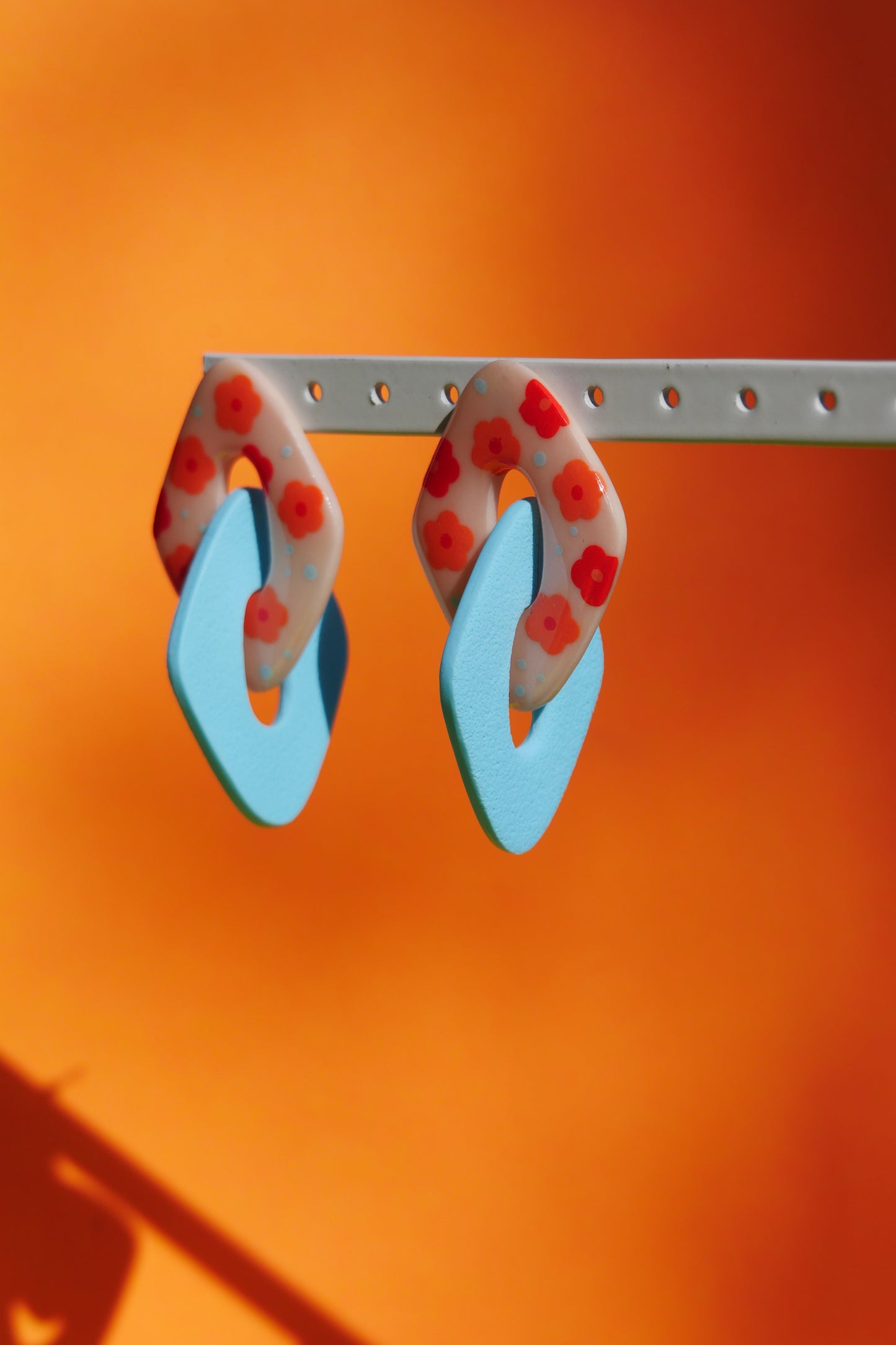 Boucles Losanges fleurs D20 - Collection Cléo - Crocodile agile