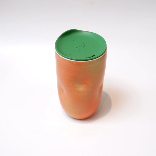 Grande Tasse céramique à Emporter Melon couvercle vert - Amphora