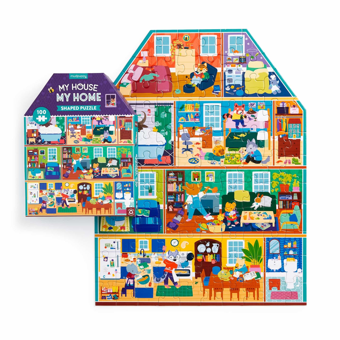 Casse-tête 100 Pièces en forme de maison "My House, My Home"  100 pcs puzzle - Mudpuppy