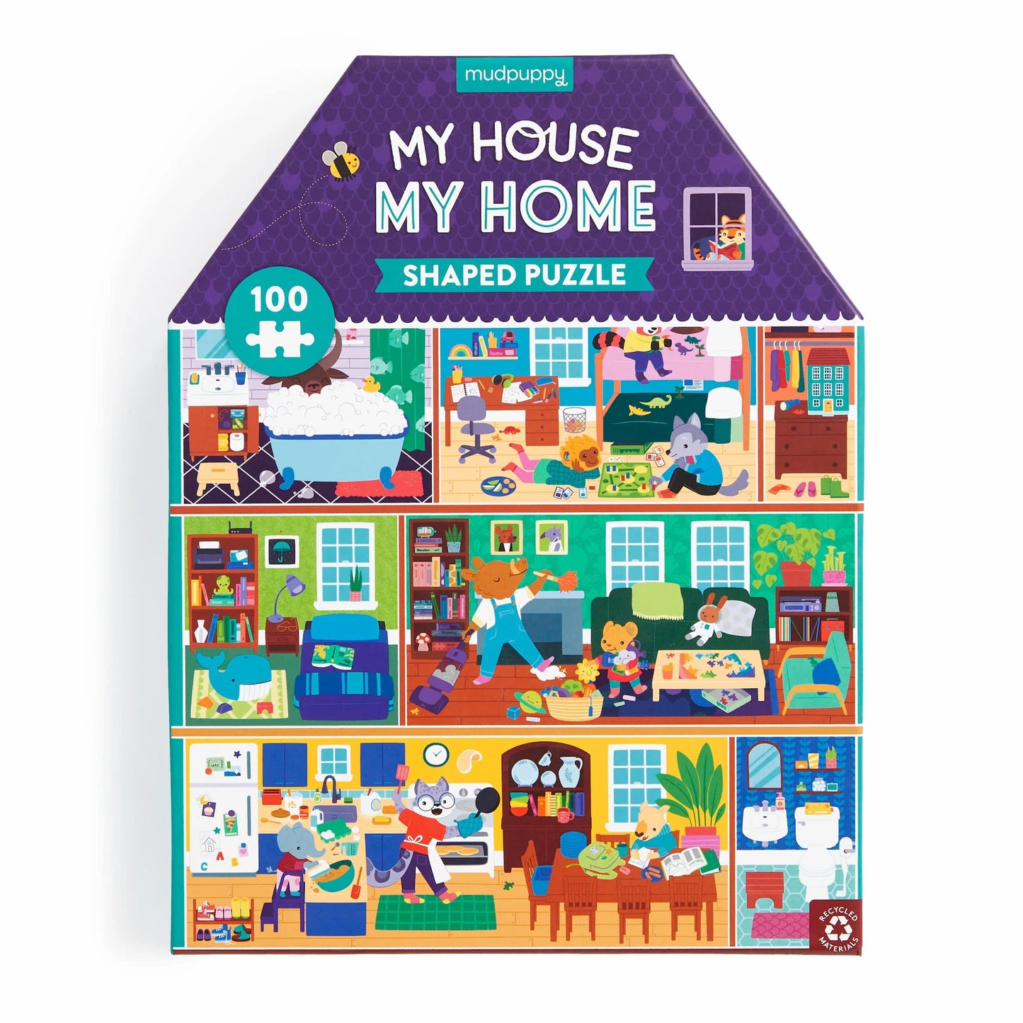 Casse-tête 100 Pièces en forme de maison "My House, My Home"  100 pcs puzzle - Mudpuppy