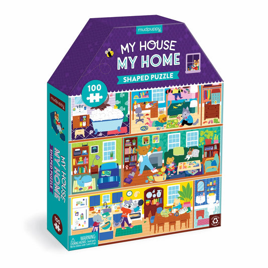 Casse-tête 100 Pièces en forme de maison "My House, My Home"  100 pcs puzzle - Mudpuppy