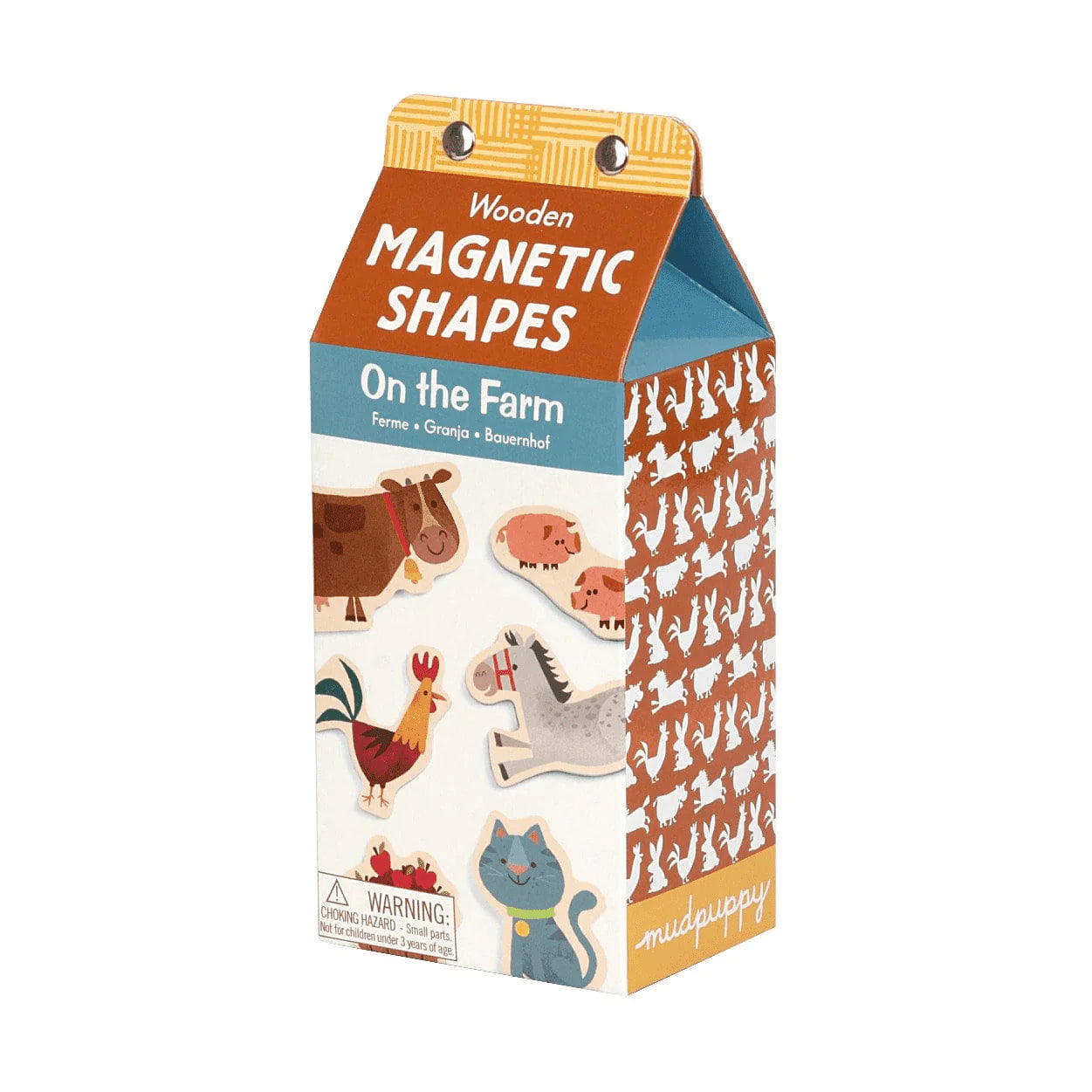 Aimants Ferme On the Farm Wooden Magnetic Shapes  - Mudpuppy