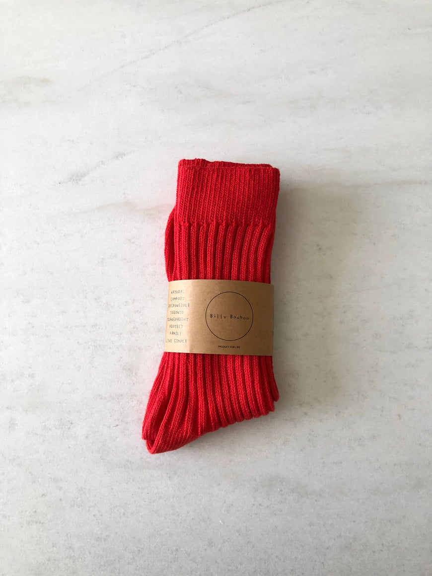 Chaussettes hautes en coton côtelé - Ribbed Cotton High Socks - Billy Bamboo
