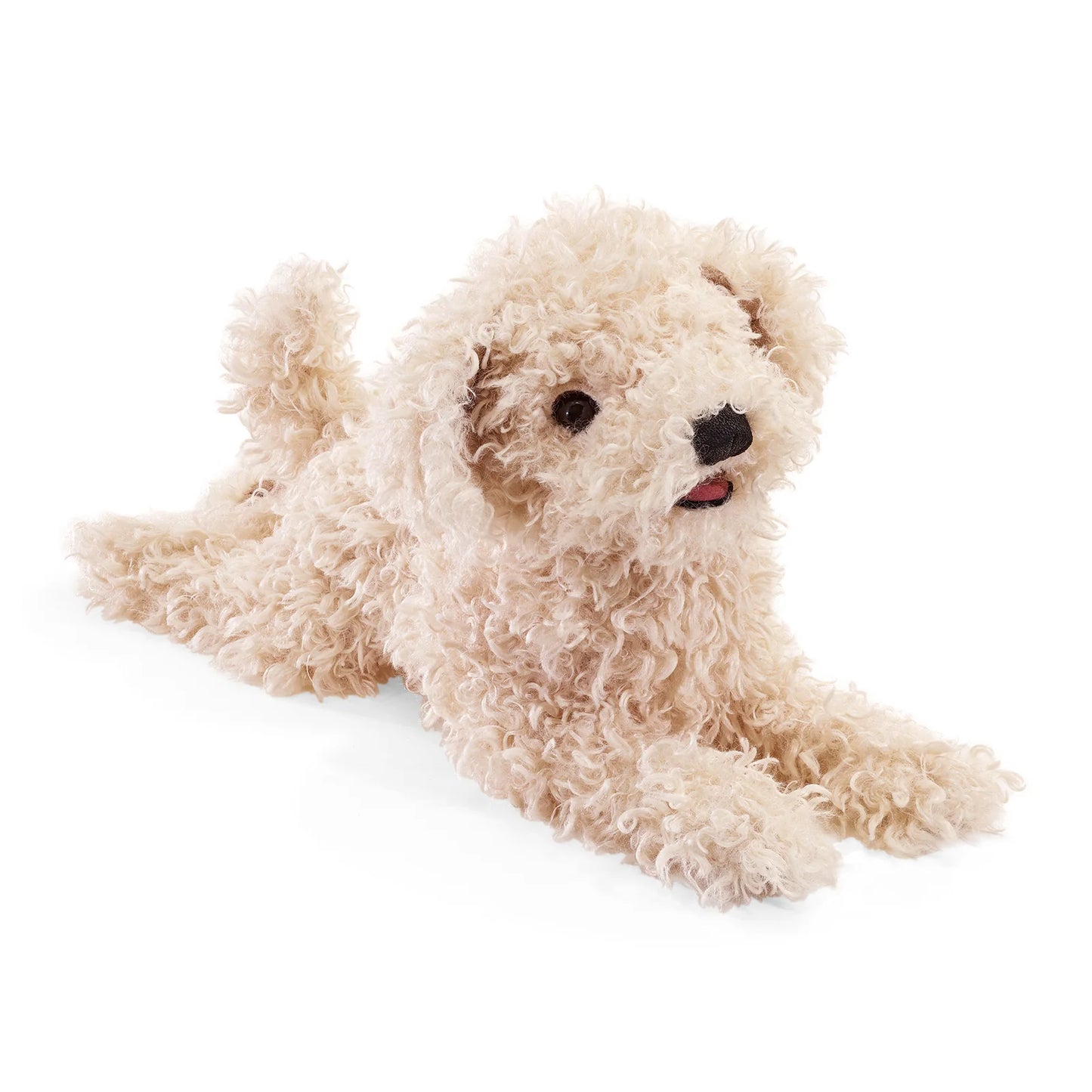 Marionnette caniche blanc white poodle puppet - Folkmanis