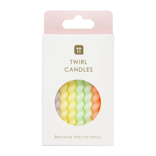 Bougies d'anniversaire torsadées pastel Twirl candles