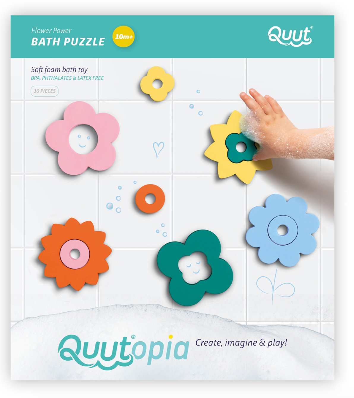 Jouet de bain Flower Power Bath Puzzle - Quut