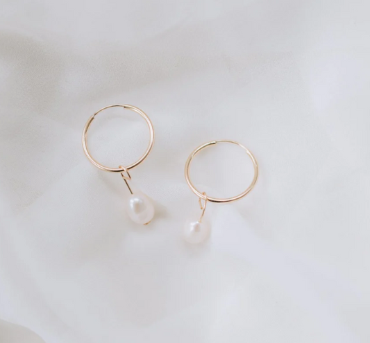 Eleanor removable pearl earrings-Plum