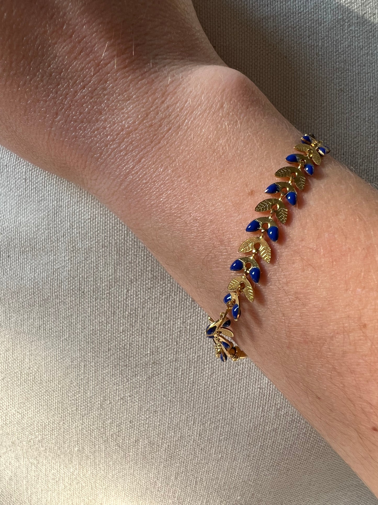 Bracelet Simone - Perle Bleu - Marie de la Louise MDL