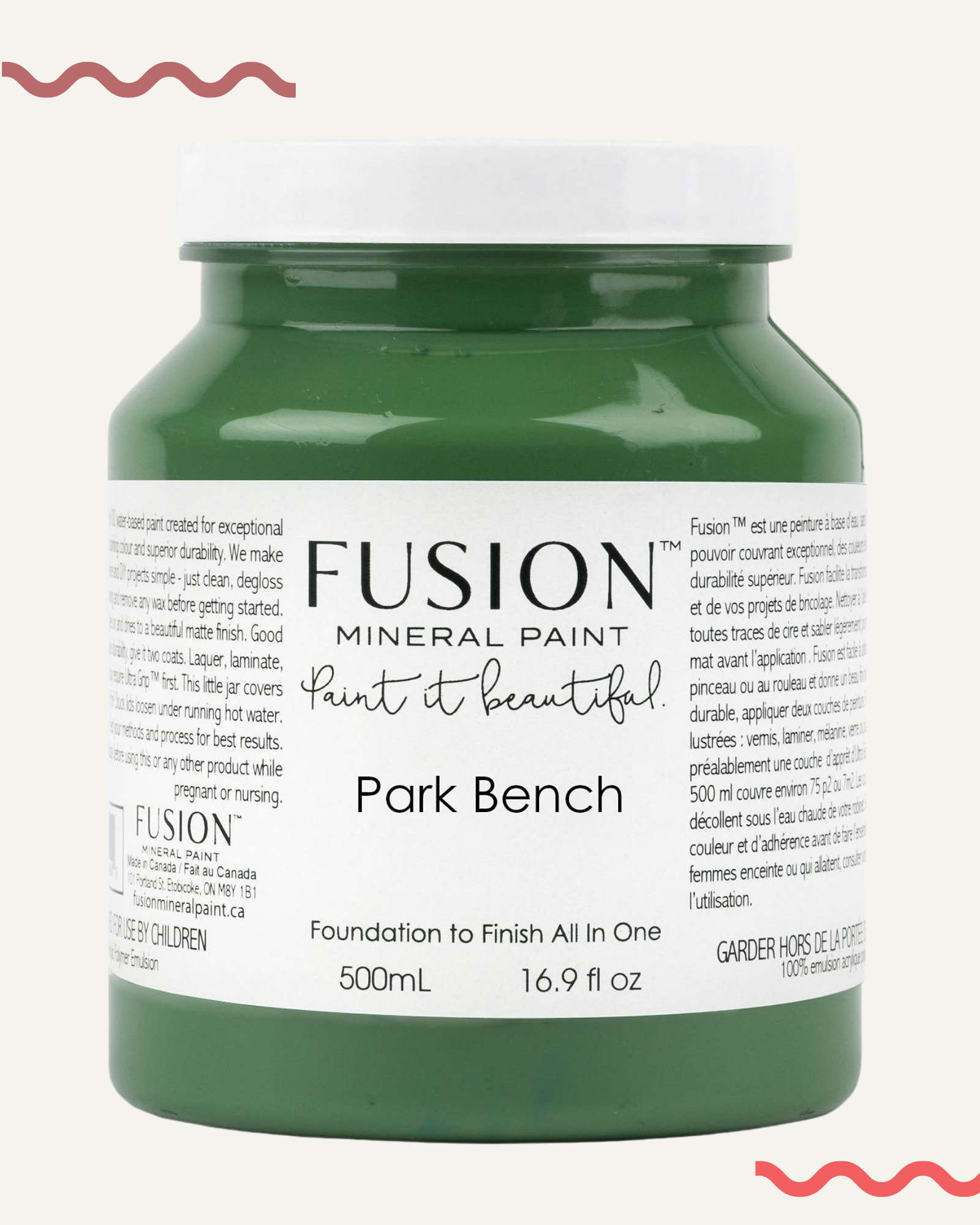 peinture minerale fusion park bench