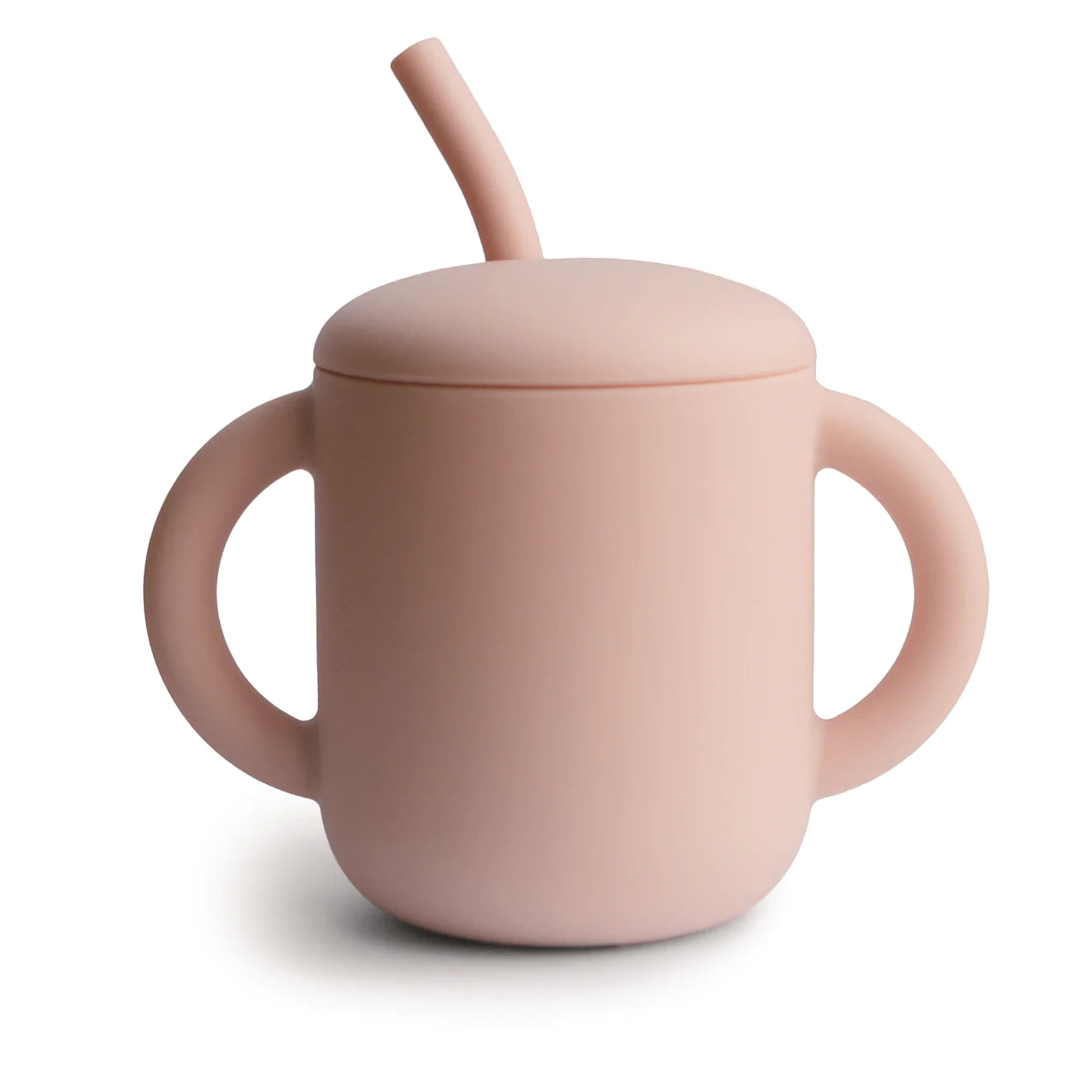 Tasse en silicone avec paille et couvercle - Silicone Training Cup + Straw - Mushie