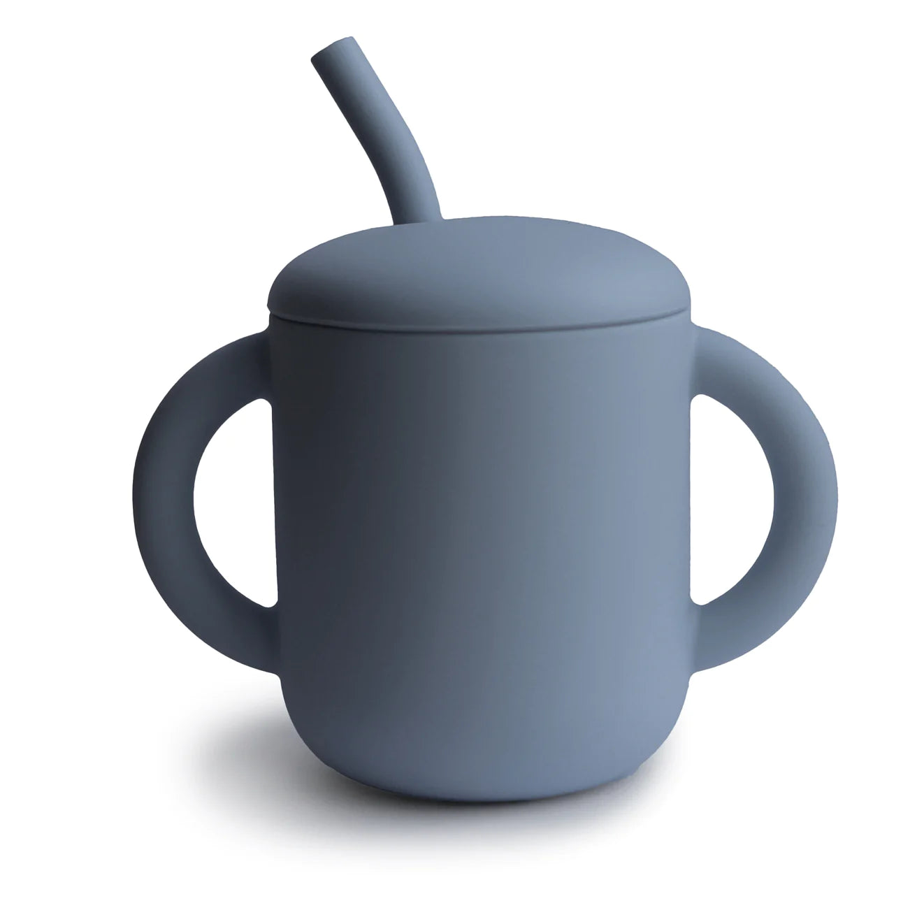 Tasse en silicone avec paille et couvercle - Silicone Training Cup + Straw - Mushie