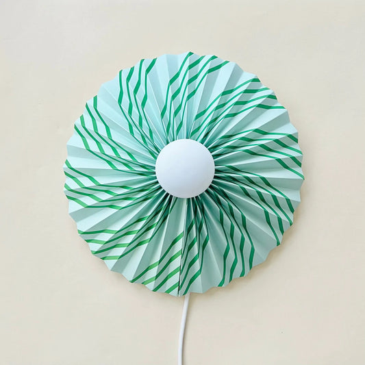 Green striped wall lamp-Shady Business