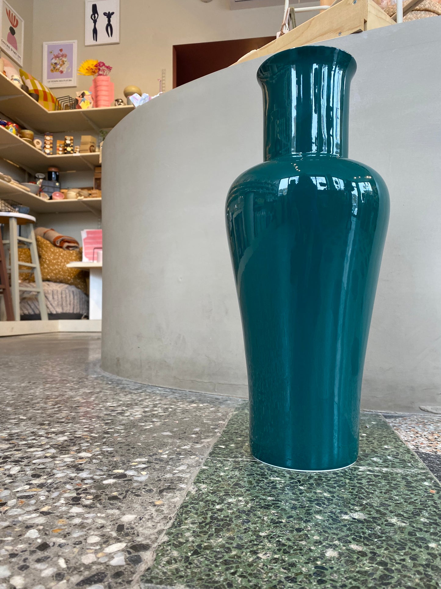 Vase porcelaine vert émeraude- MiddleKingdom