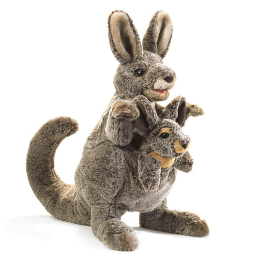 Kangaroo puppet and her baby-Folkmanis