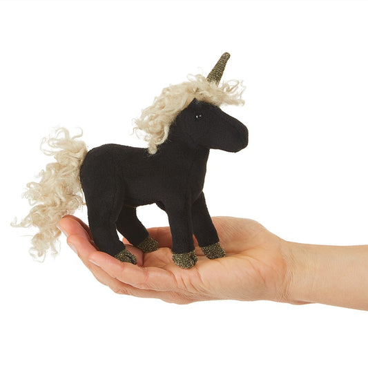 Marionnette mini licorne - Black Unicorn - Folkmanis