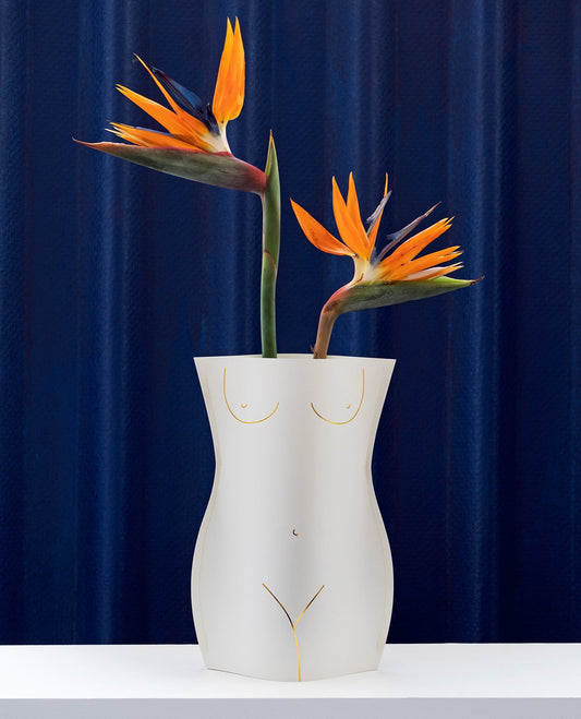 Vase en papier pour fleurs fraîches et séchés Venus ivoire - Octaevo