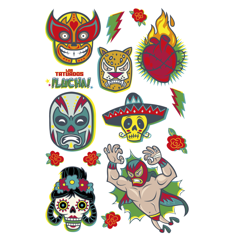 dessins de tatouages temporaires tête de mort mexicaine